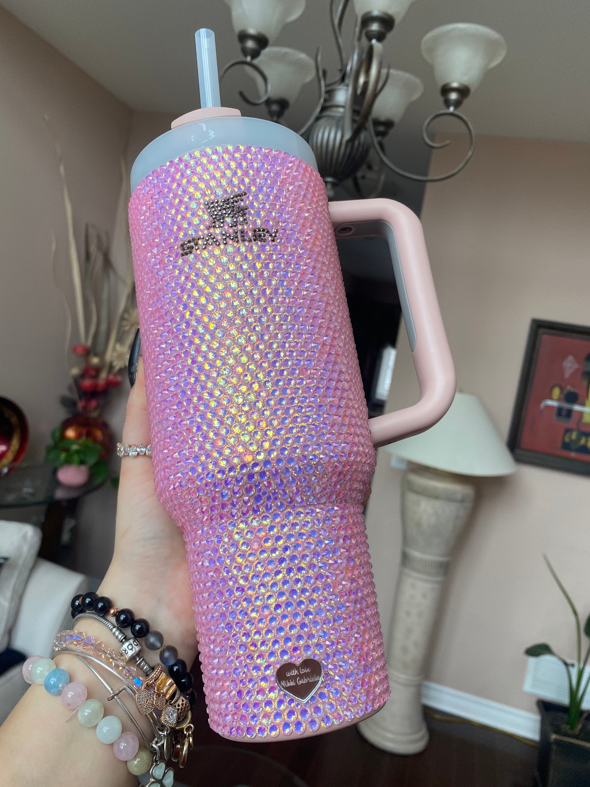 The sparkliest pretty in pink blimg stanley tumbler ✨ Bling cups