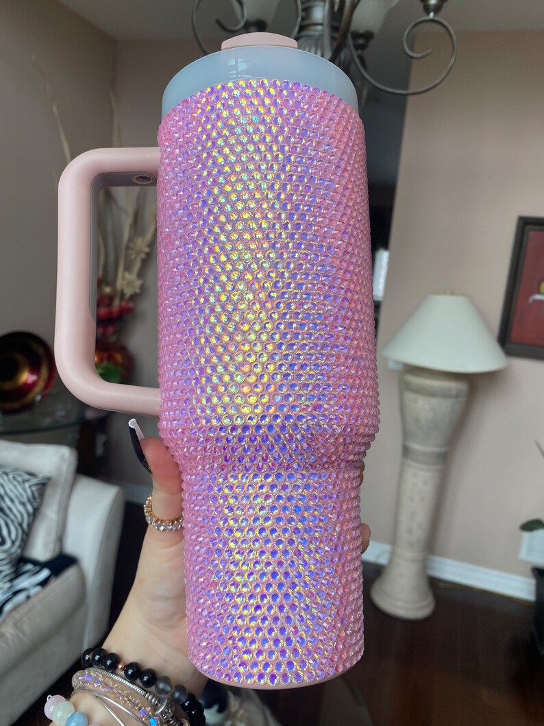 Pink Opal Stanley Tumbler Rhinestone Stanley Tumbler Etsy