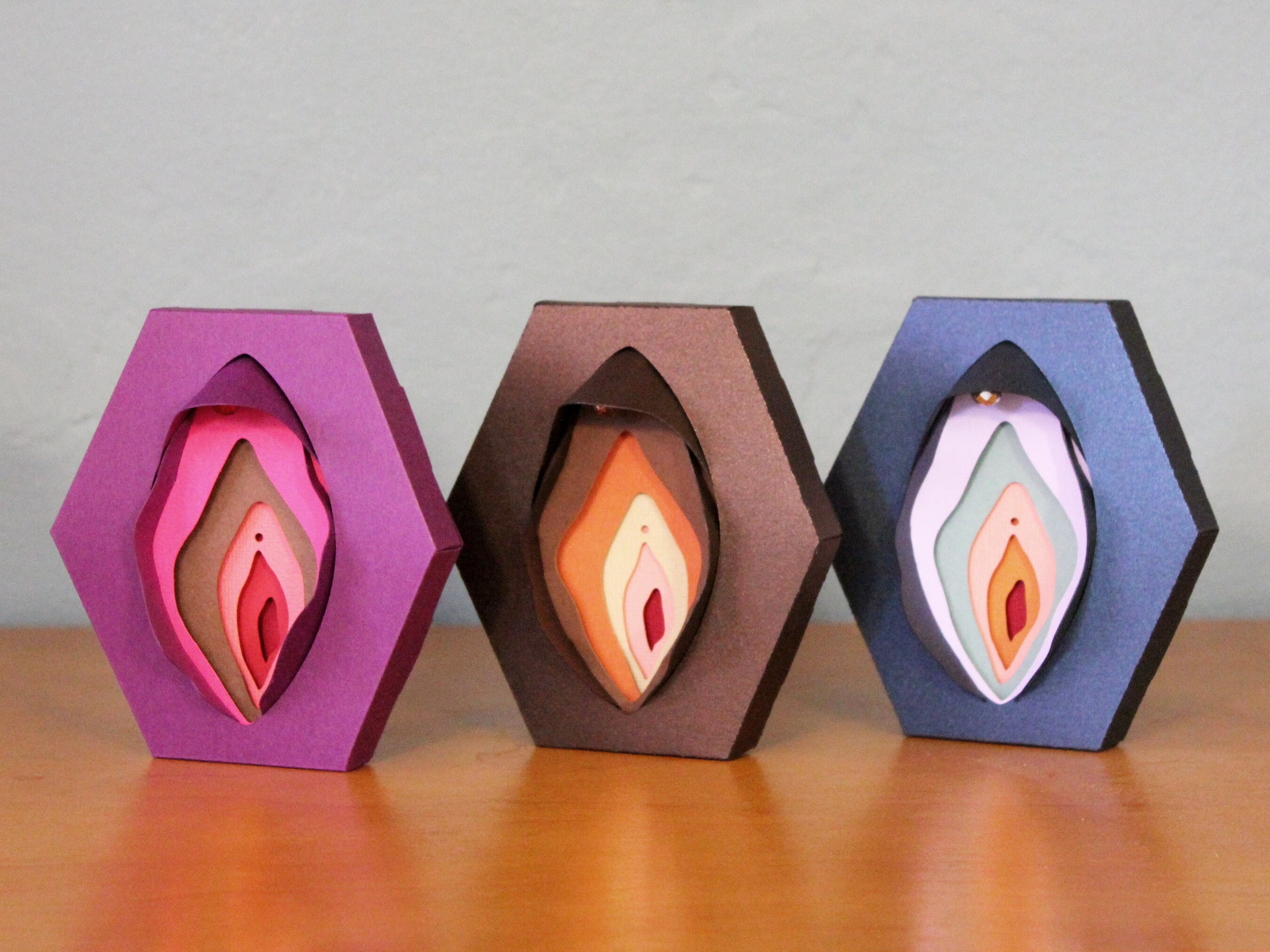 Layered Paper Craft Vulva Art Wall Art Desk Art Sex Ed Etsy