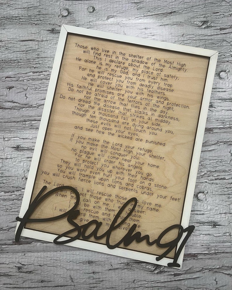 Laser Cut File, Psalm 91 Sign, SVG, Housewarming Gift First