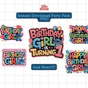 Lilo & Stitch Shirt Png, Lilo and Stitch Birthday Girl Shirt Png Svg