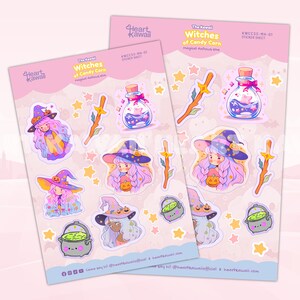 A5, Kawaii Stickers, Witch Stickers, Sticker sheet, Planner Stickers, Cute stickers, Cute sticker sheet, Kawaii Sticker, Seconds