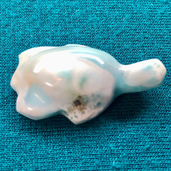 Just 1 left, Carved Larimar Turtle! Home Decor, Crystal Gift, Healing Stones