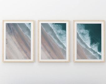 Set of 3 Prints, Three Prints, Ocean Print, Beach Printable, Earth From Above Printable, Home Decor, Wall Art Printable, Ocean Printable