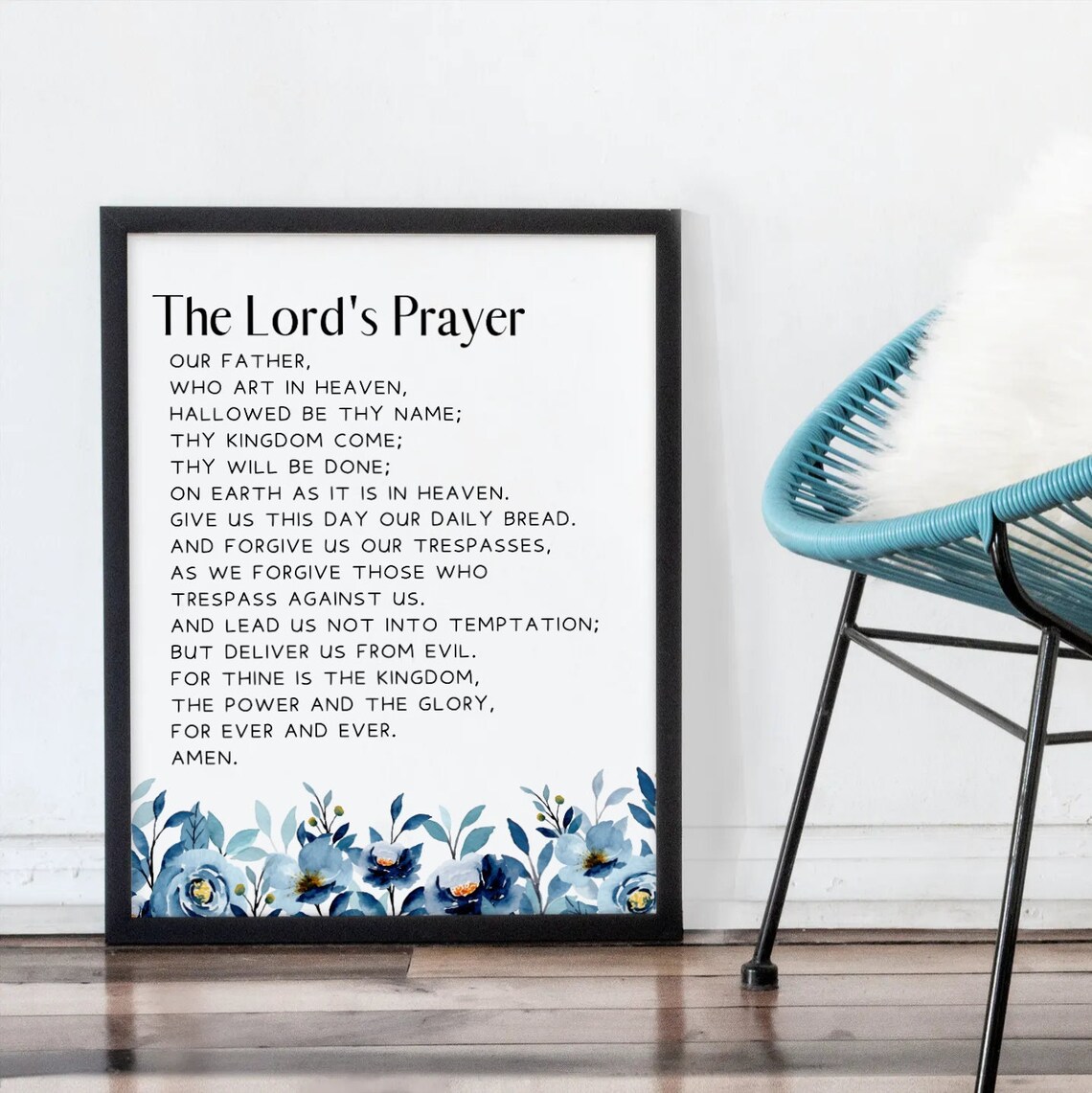 The Lord's Prayer Printable, the Lord's Prayer Print, Typography Print