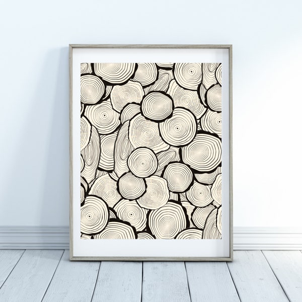 Tree Rings Print, Tree Rings Art Print, Tree Rings Printable, Home Decor, Wall Art Print, Tree Print, Tree Stump Print, Tree Rings Art, Art