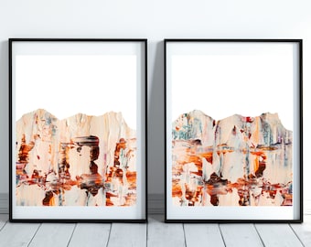 Set of 2 Prints, Modern Art Print, Contemporary Art Print, Abstract Art Print, Home Decor, Wall Art Printable, Expressionism, Acrylic Print