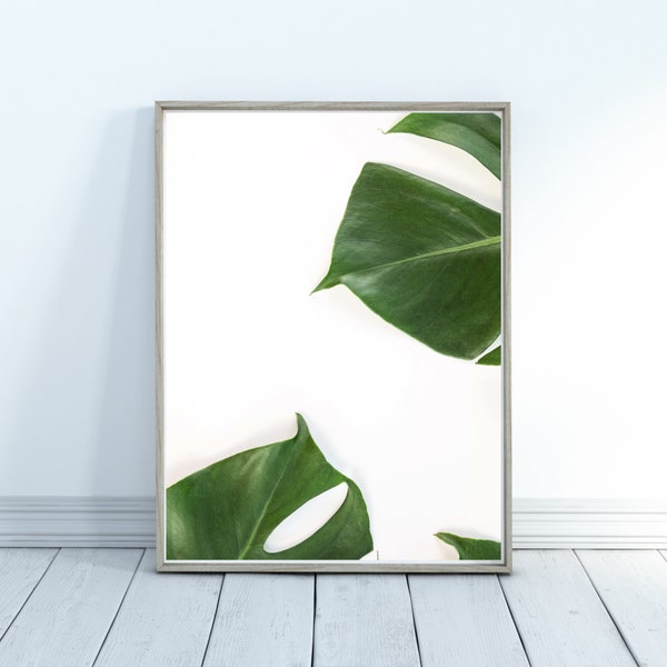 Palm Printable, Green Leaf Print, Home Decor, Poster Print, Wall Art, Wall Art Printable, Foliage Print, Tropical Leaf Print, Leaf Print