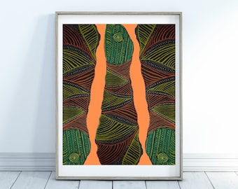 Tribal Printable, Tribal Art, Home Decor, Wall Art Printable, Abstract Snake Printable, Snake Art Printable, Wildlife Abstract Art, Snakes