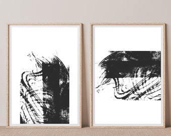 Black Brush Stroke Art Print, Brush Stroke Printable, Modern Art Print, Modern Living, Abstract Art Print, Black & White Printable, Abstract