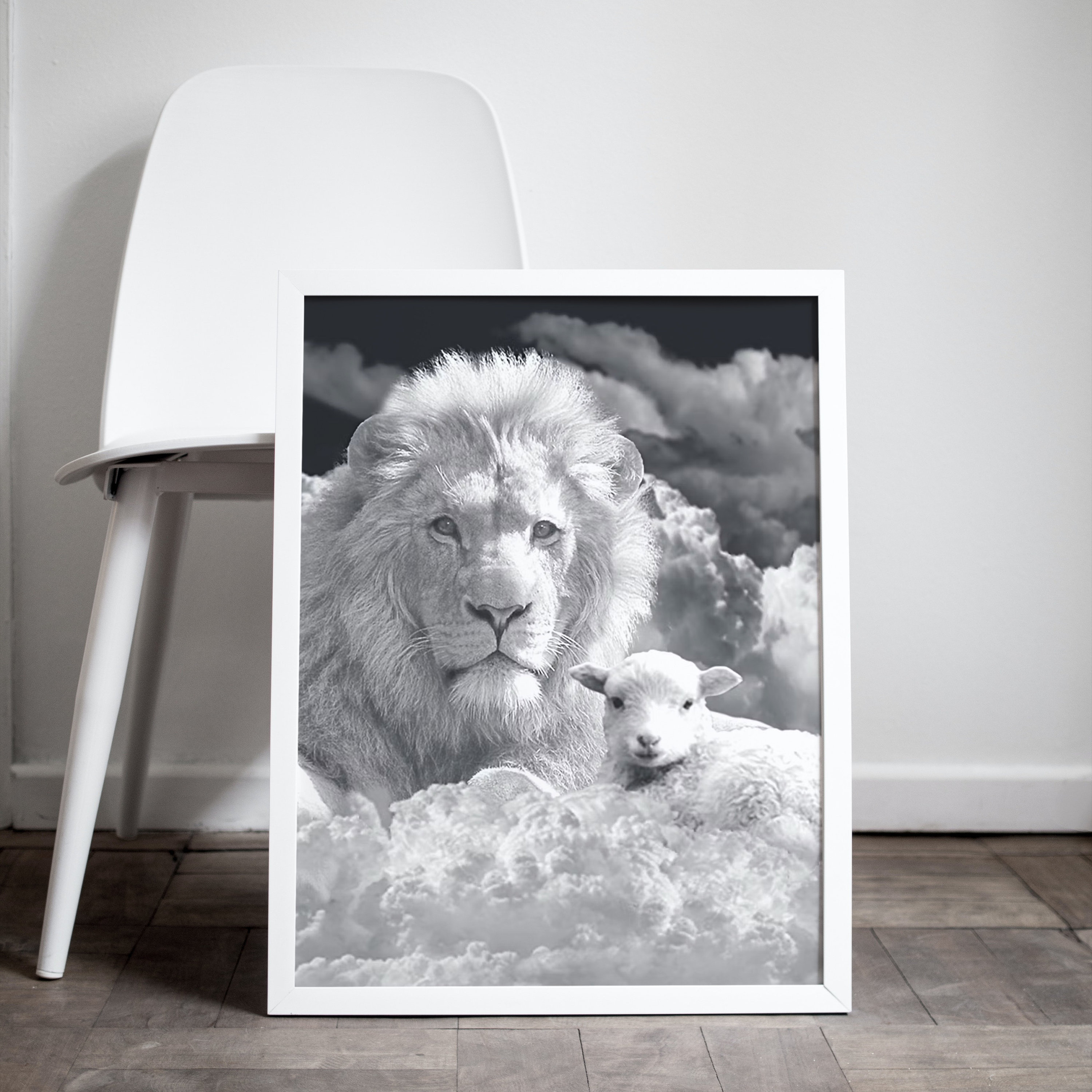 Lion Printable, Lamb Printable, Lion Print, Lamb Print, Home Decor, Wall Art, Digital Download ...