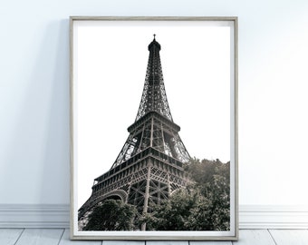 Paris Art Print, Eiffel Tower Art Print, Black & White Photography, Home Decor, Wall Art Printable, Wall Art, Modern Print, France Print