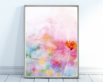 Watercolour Flower Print, Watercolour Flower Printable, Watercolour Flower Art, Home Decor, Wall Art, Digital Download, Calm Art, Peaceful