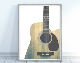 Guitar Art Print, Music Printable, Home Decor, Wall Art, Wall Art Printable, Digital Download, Guitar Printable, Guitar Strings, Art Print