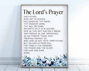 The Lord's Prayer Printable, The Lord's Prayer Print, Typography Print, Prayer Print, Bible Quote Print, Home Decor, Wall Art Printable