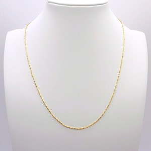 18k Gold Twister Necklace, 18 kt yellow gold (750) Tornado Necklace 45 cm long, 1 mm wide. - HANDMADE IN ITALY