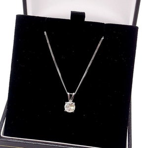 14Kt Gold 0.45 Ct Diamond Necklace, Natural Diamond Solitaire Necklace / Diamond Pendant with Gold Necklace / 14K White Solid Gold Chain