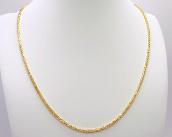 18K Gold Foxtail Chain / square section 2.2 mm wide 50 cm. length 18K Solid Gold Chain For Men/Woman/Gift For Her/Him! - Made in Italy