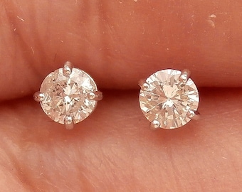 Earrings Diamond brilliant light point Natural Diamonds 0.25 ct E-F / SI3-I1 in Solid 14K White Gold