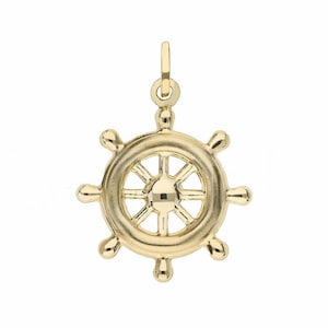 18k Gold Pendant | 18k Gold Rudder-shaped Pendant box model, 18K Gold Unisex Pendant - Gift For Her and Him - Made in Italy!
