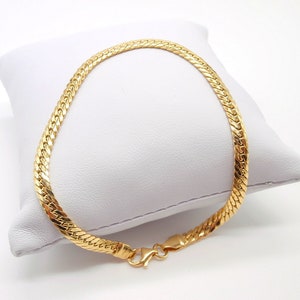 Bracelet Cobra en or jaune 18 carats, modèle chevrons, longueur 19,5 cm, largeur 4 mm - Bijoux italiens tendance