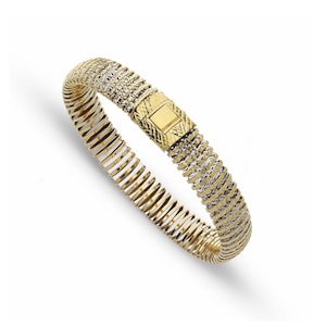 18K Gold Bracelet for Women • 18K Gold Semi-rigid Diamond Spring • Made in Italy • Italian Jewelry