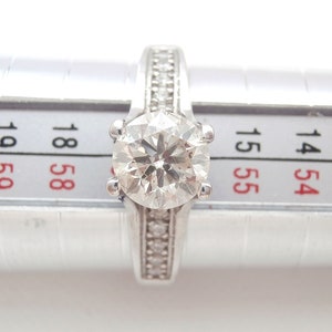 1.15 Ct 14K White Gold GIE Certified Natural Solitaire Diamond Engagement Ring, Solid Gold Ring