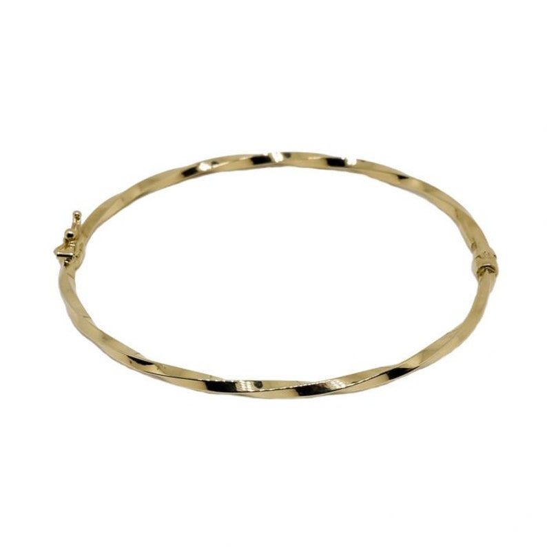 Women's 18KT yellow gold hoop bracelet - 18K Yellow Gold Bracelet - Bangle Bracelet - Gold Hoop bracelet • Italian Jewelry image 3