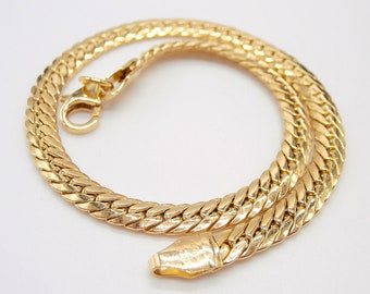 Pulsera cobra oro 18k versión espiga 19.5 cm largo 4 mm ancho - Joyería Italiana - Bisutería de Moda