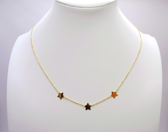 ミュージシャン Star Necklace Gold Gold Necklace With Stars / 18k Solid Gold Chain With Diamond