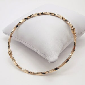 Women's 18KT yellow gold hoop bracelet - 18K Yellow Gold Bracelet - Bangle Bracelet - Gold Hoop bracelet • Italian Jewelry image 4