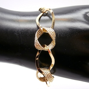 18k Gold Graduated chain bracelet / 18k yellow gold with polished and worked links max - Italian fashion jewelry