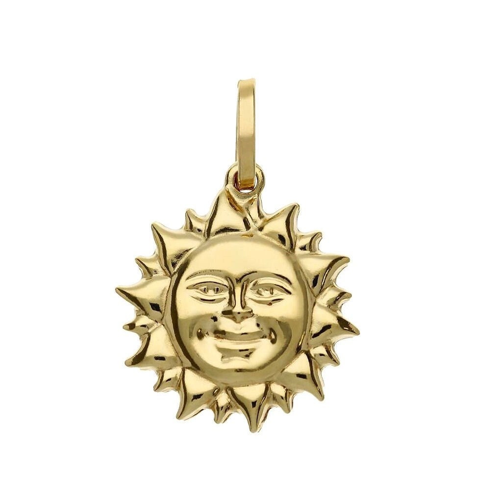 18k Gold Pendant • 18K Gold Sun Charm Pendant • Gold Sun Necklace Pendant -  Gold Sun Charm • Italian Gold Sun Pendant • Handmade in Italy! - Etsy UK