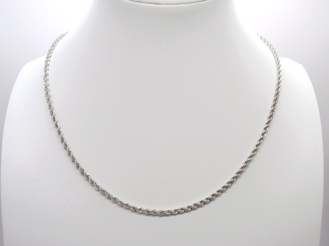 Rope Necklace Chain / Laser Rope 2.5 Mm Wide and 45 Cm Long 18K Solid ...