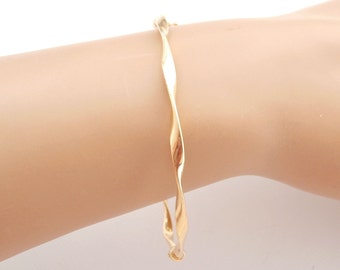 9k Gold Bangle Bracelet • 9k Yellow Gold Bracelet, Rigid Bracelet, 9K Gold Bracelet, Real Gold, Women Gold Bracelet • Italian Brand UNOAERRE