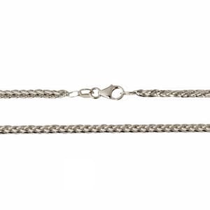 18K White Gold Foxtail Chain / 20&quot; square section 1.8 mm wide 50 cm. length / For Men/Woman/Gift For Her/Him! - Made in Italy