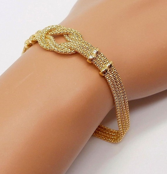 9K Gold Women's Knot Bracelet 18.5 Cm Long • 9K Gold Bracelet