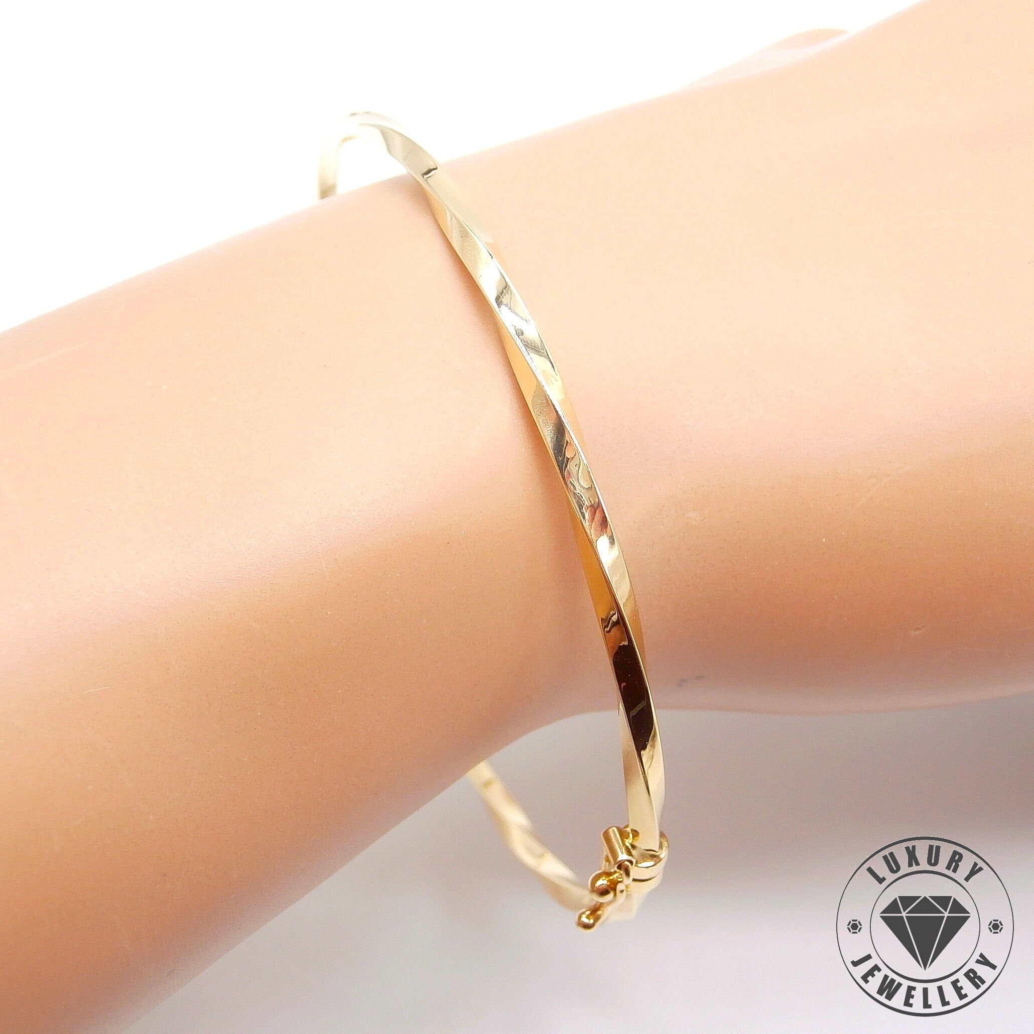 18KT Yellow Gold Hoop Bracelet for Women - 18K Yellow Gold Bracelet -  Bangle Bracelet - Gold Hoop Bracelet • Italian Jewelry - Etsy Australia