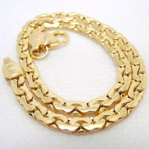 Gold Bracelet, Snake bracelet, 18k yellow gold Shiny cobra mesh bracelet and plate 19 cm long 3 mm wide - Handymade in Italy