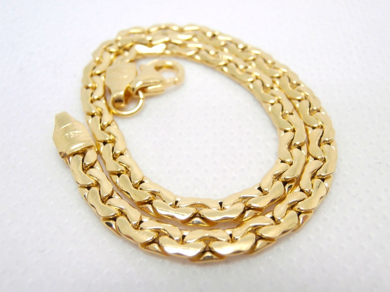 750 gold bracelet, Snake bracelet, polished cobra mesh bracelet and plate. Length 19 cm, Width 3 mm - Handmade in Italy. image 2