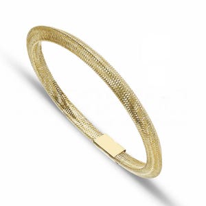 18K Gold Bracelet • 18K Gold Women Sock Bracelet • 18K Gold Elastic Model • 18K Gold Pyramid Sock Bracelet • Gif For Her • Made in Italy