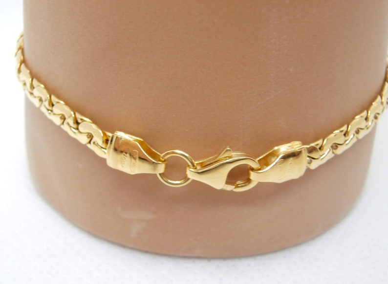 750 gold bracelet, Snake bracelet, polished cobra mesh bracelet and plate. Length 19 cm, Width 3 mm - Handmade in Italy. image 4