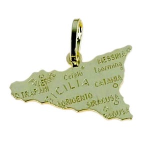 Sizilien Gold Anhänger, Sizilianischer Gold Anhänger, 18k Massivgold Anhänger, Sicilia Gold Anhänger, Italienischer Schmuck