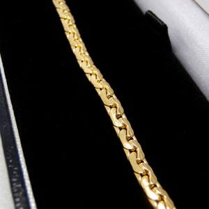 750 gold bracelet, Snake bracelet, polished cobra mesh bracelet and plate. Length 19 cm, Width 3 mm - Handmade in Italy. image 7