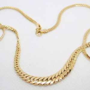 Women&#39;s necklace in 18k 750 real gold - 18K gold cobra mesh necklace for Women to wear shiny and flat 45 cm long, max 8 mm wide