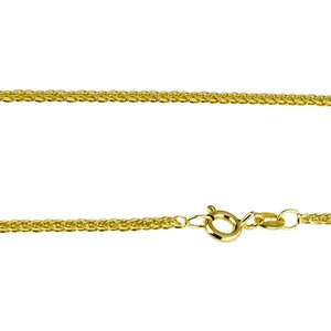 18K SOLID Gold Necklace / 18K Foxtail Chain 50cm / 20&quot; Long & 1.2mm Thick Unisex / Gift for Her/Him!