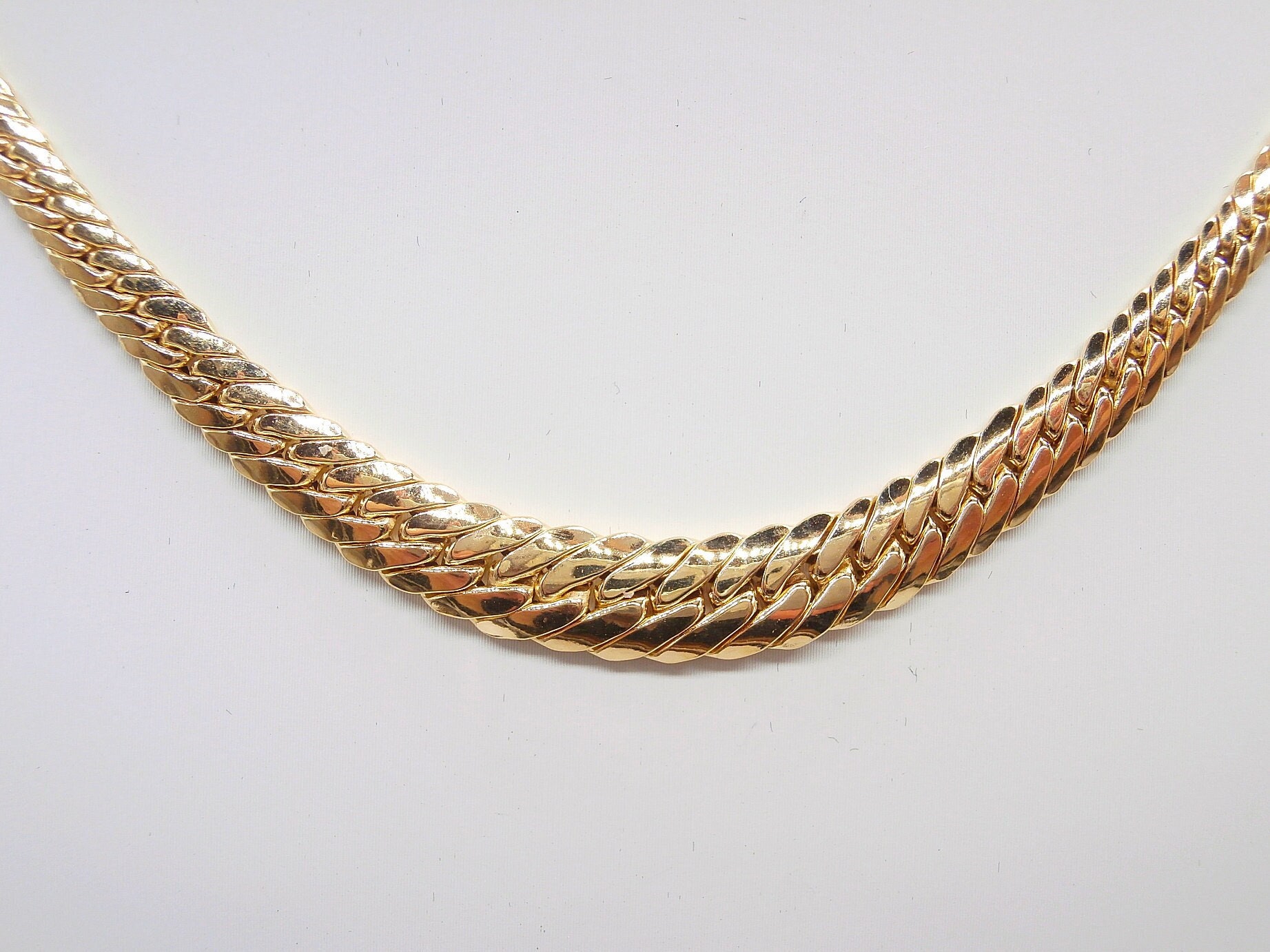 Cobra Necklace in 750 Gold Yellow Gold Collier 18K Gold Cobra mesh Necklace for Women Handmade Italian Fashion Jewelry