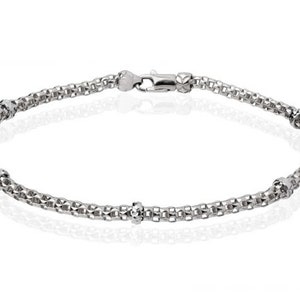 18K Gold Bracelet / white gold soft tubular bracelet - Stella Milano Rockstar Star collection - High-end handmade italian jewel!