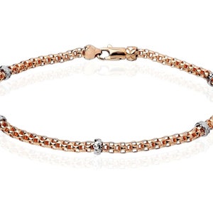 18KT Rose Gold Bracelet, soft tubular bracelet of Stella Milano - high-end italian bracelet - Italian Jewelry - Fashion Jewelry