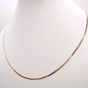 Collier à chevrons en or massif 18 carats - Chaîne à maillons plats - Collier à chevrons - Chaîne en or tendance - Fabriqué en Italie